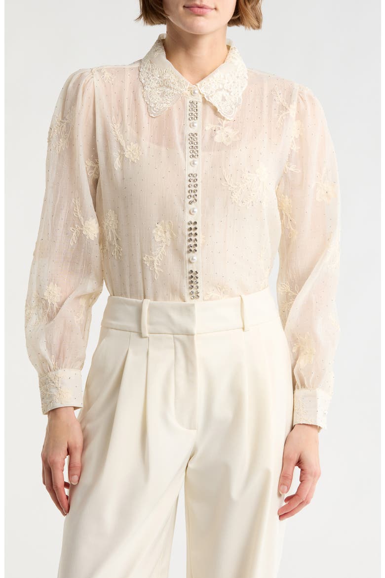 Embroidered Long Sleeve Top, Main, color, NATURAL