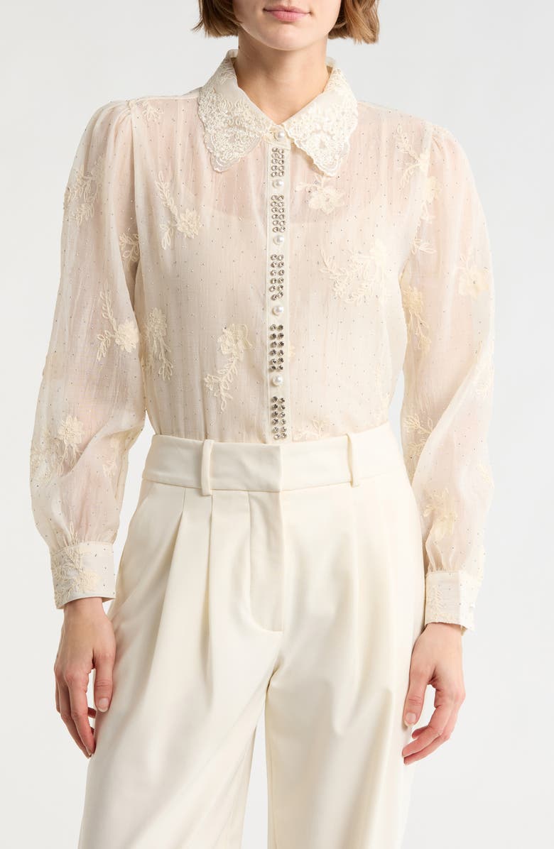 Forgotten Grace Embroidered Long Sleeve Top, Alternate, color, Natural