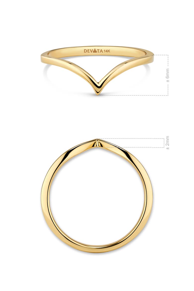Chevron Ring in 14K Gold, 6mm, Alternate, color, Yellow Gold