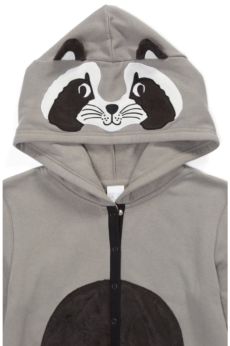 Hooded Raccoon One-Piece, Alternate, color, GREY FROST