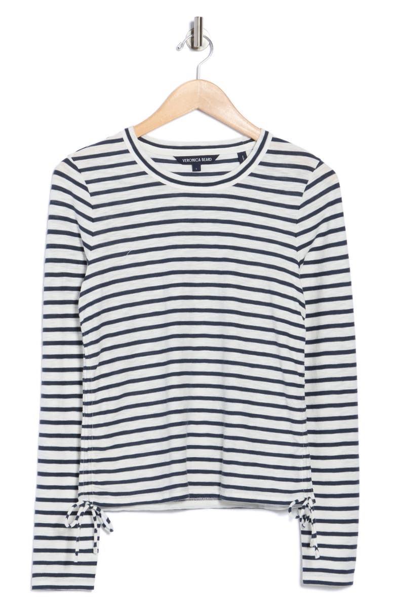 Veronica Beard Travis Stripe Top, Alternate, color, Off White/ Marine Stripe