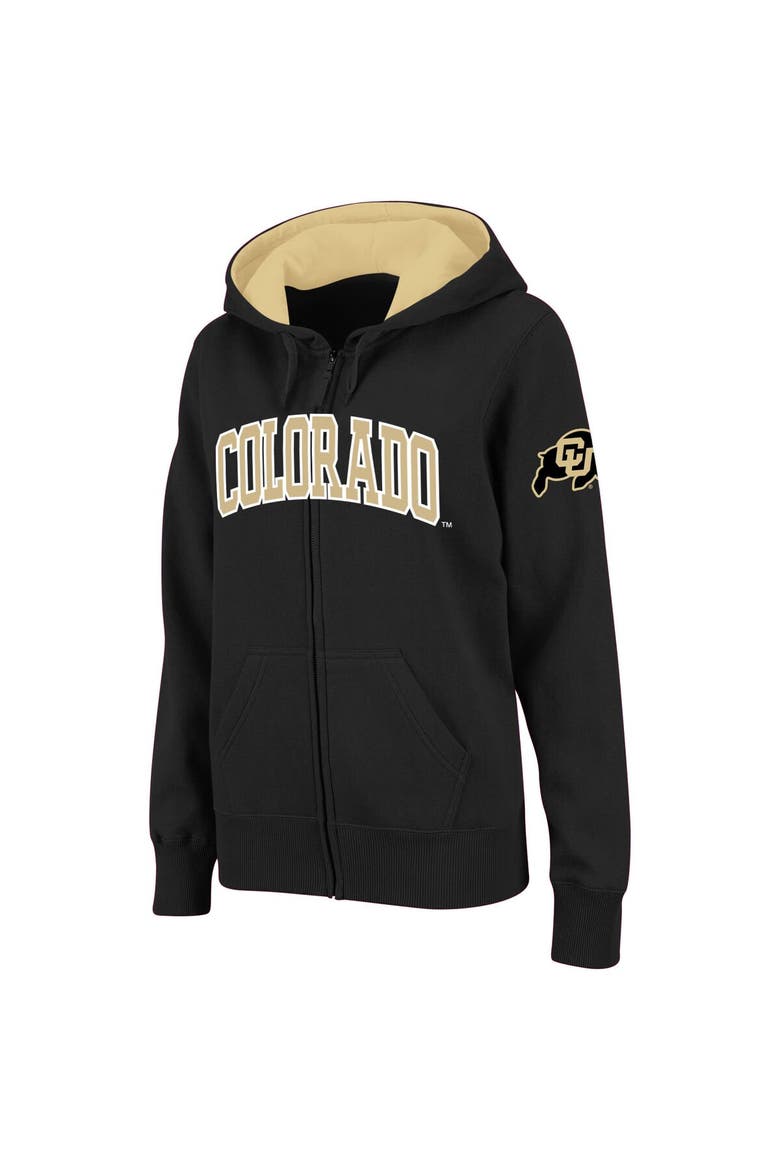 Women's Stadium Athletic Black Colorado Buffaloes Arched Name Full-Zip Hoodie, Main, color, Black