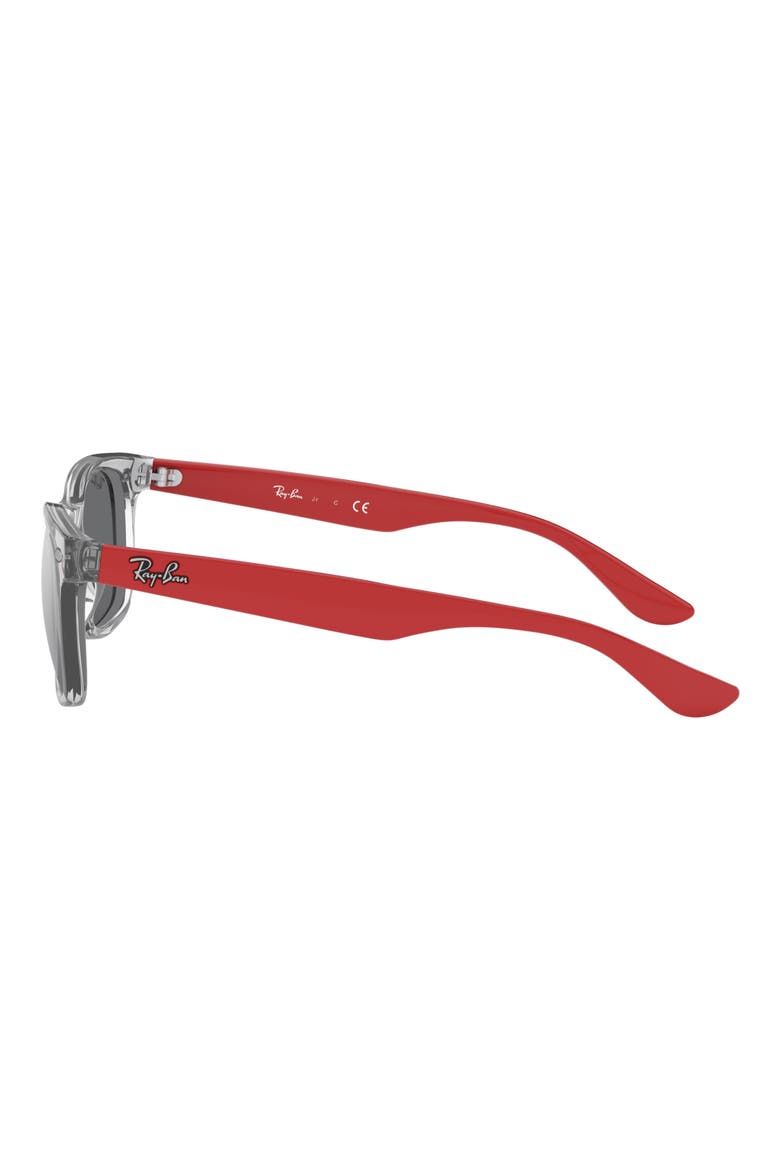 Junior 50mm Wayfarer Mirrored Sunglasses, Alternate, color, TRANSPARENT GREY