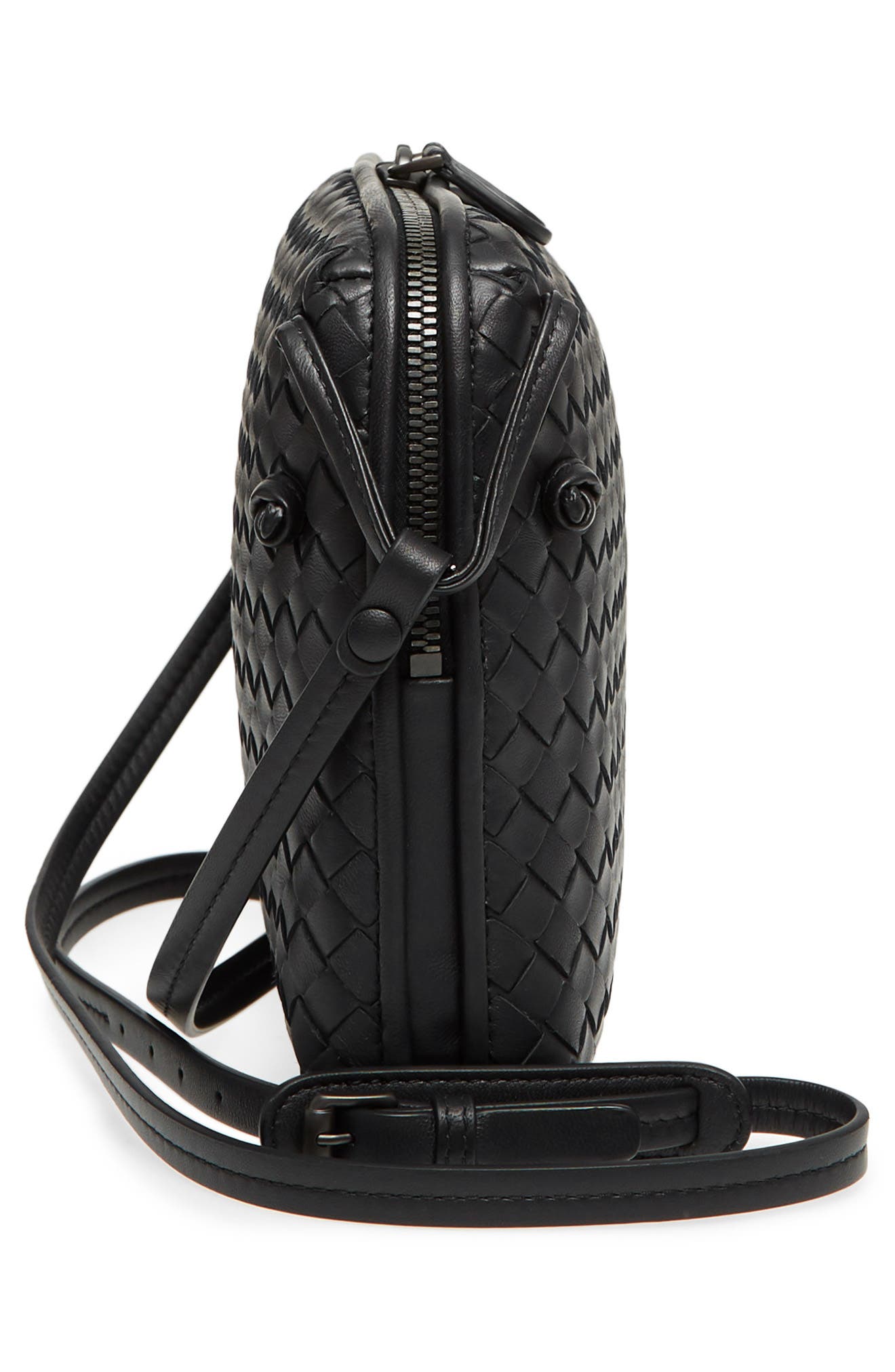 Nodini Woven Leather Crossbody Bag, Alternate, color, NERO