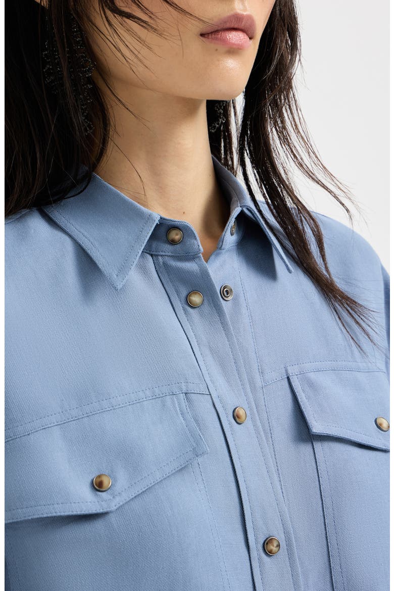 Fluid twill shirt, Alternate, color, Azure