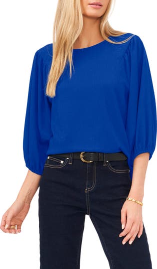 Vince Camuto Crinkled Puff Three-Quarter Sleeve Top | Nordstrom
