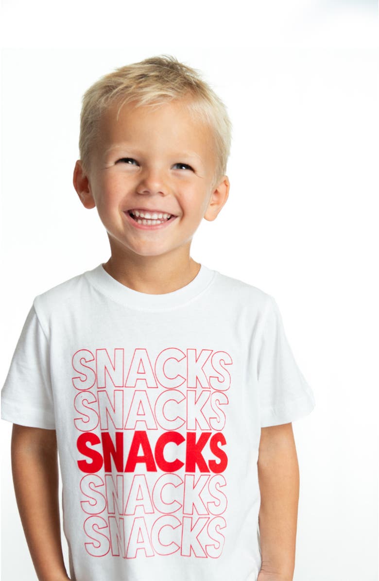 Little Chicken Kids' Snacks Graphic T-Shirt, Alternate, color, White And Red