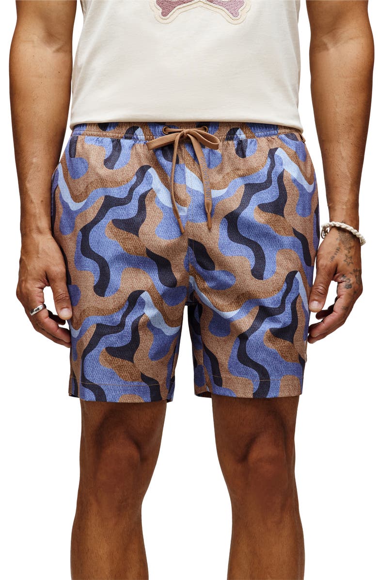 Psycho Bunny Dante Toasted Coconut Swim Trunks, Main, color, Toasted Coconut