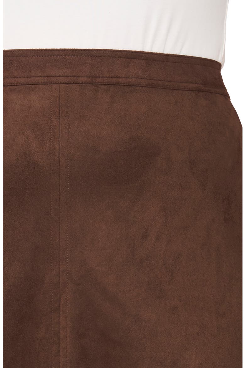 Center Seam Faux Suede Maxi Skirt, Alternate, color, RICH CHOCOLATE