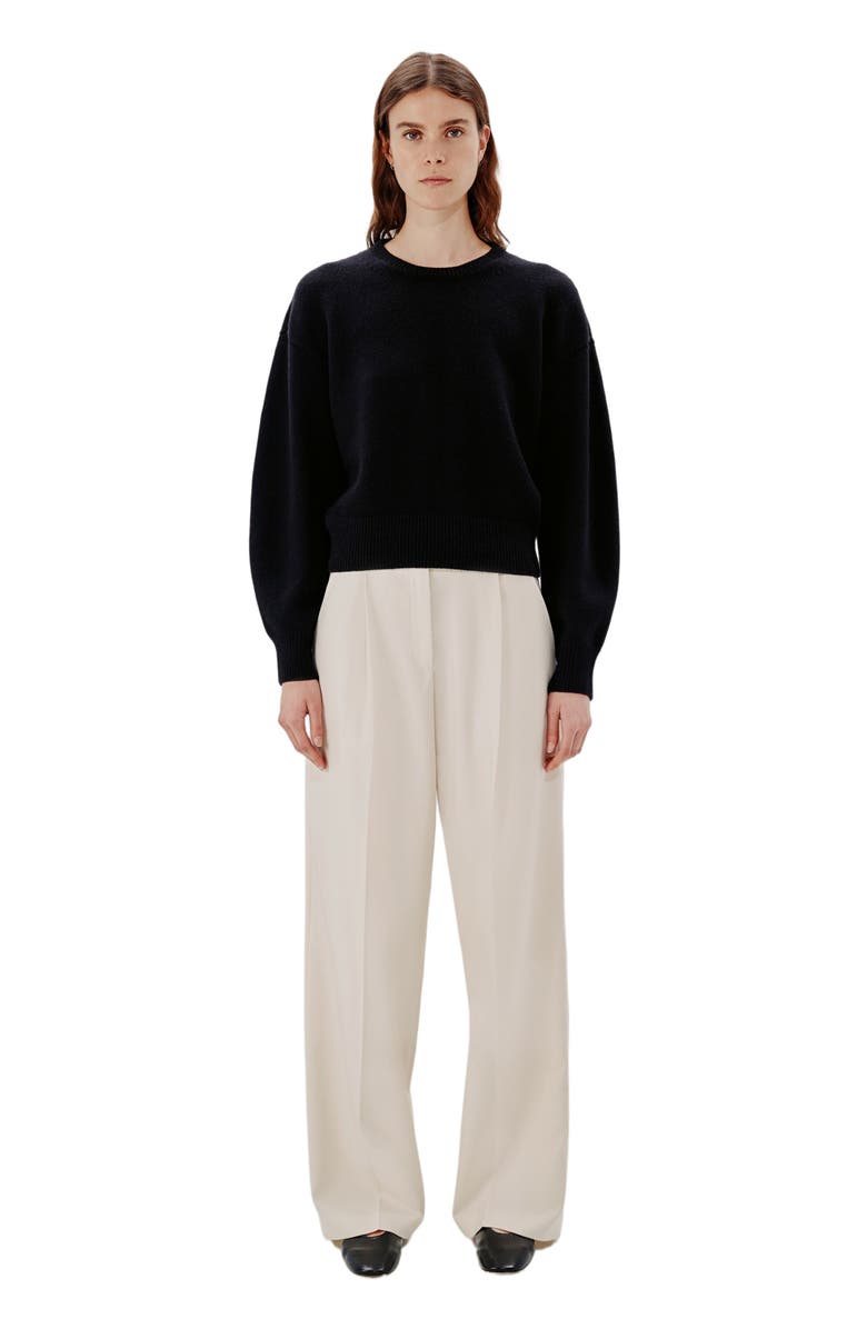 Another Tomorrow CASHMERE KNIT SWEATSHIRT, Main, color, Black