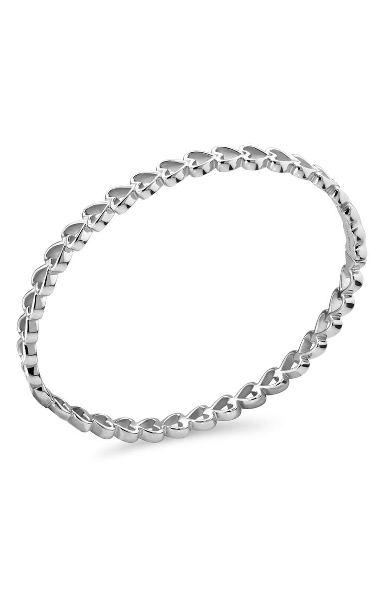 DEVATA Open Heart Bangle Bracelet, Alternate, color, Silver