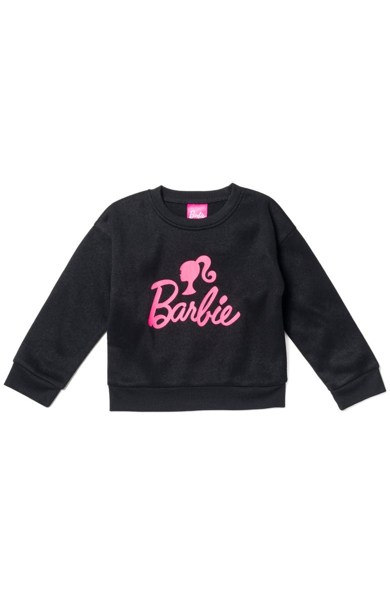 Barbie French Terry Sweatshirt & Pants Set, Alternate, color, Black