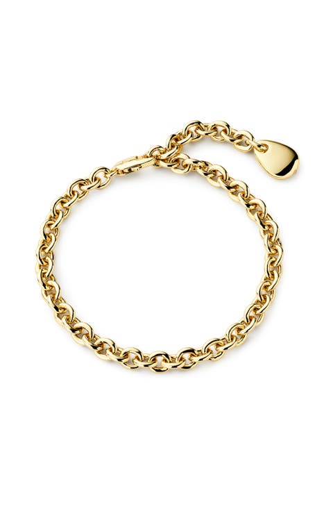 Gold Charm Bracelet - Pebble Charm Bracelet