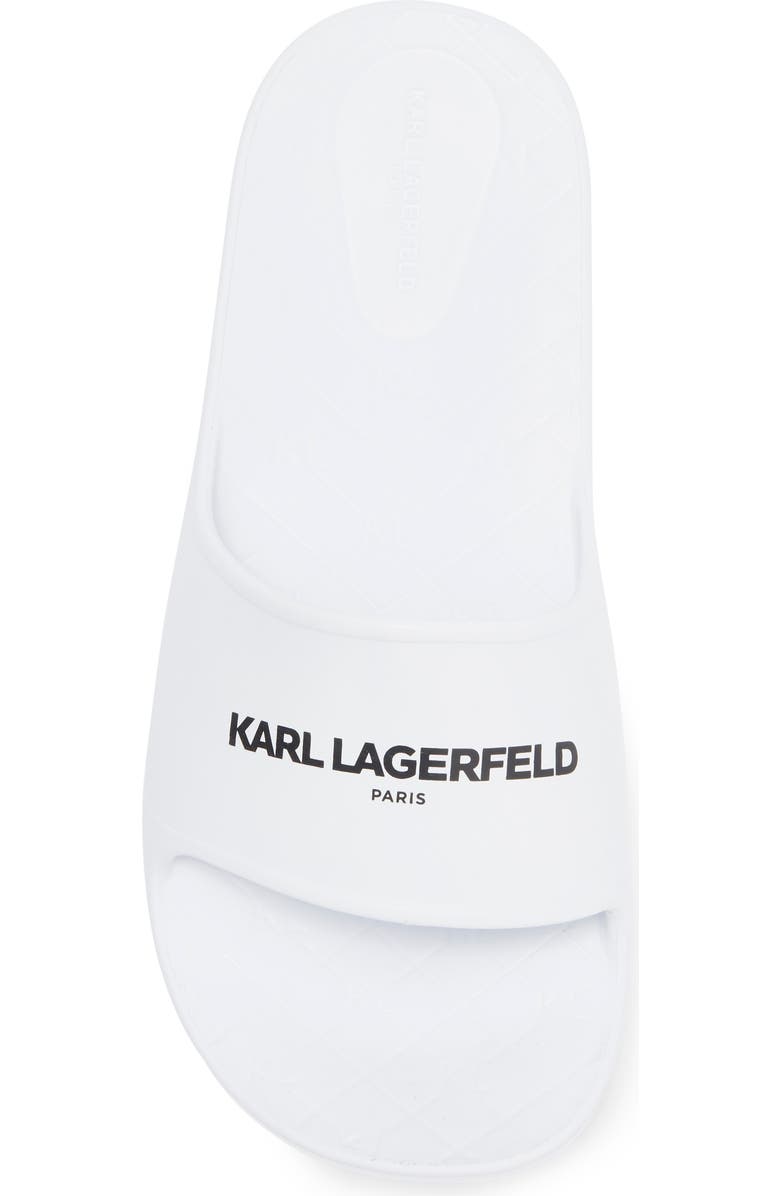 KARL LAGERFELD PARIS Block Logo Slide Sandal, Alternate, color, White