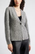 Nordstrom One-Button V-Neck Rib Cardigan