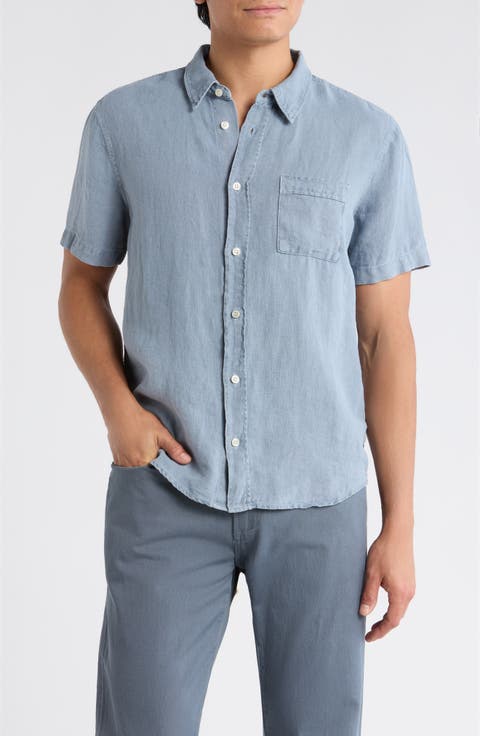 Cairo Short Sleeve Linen Button-Up Shirt