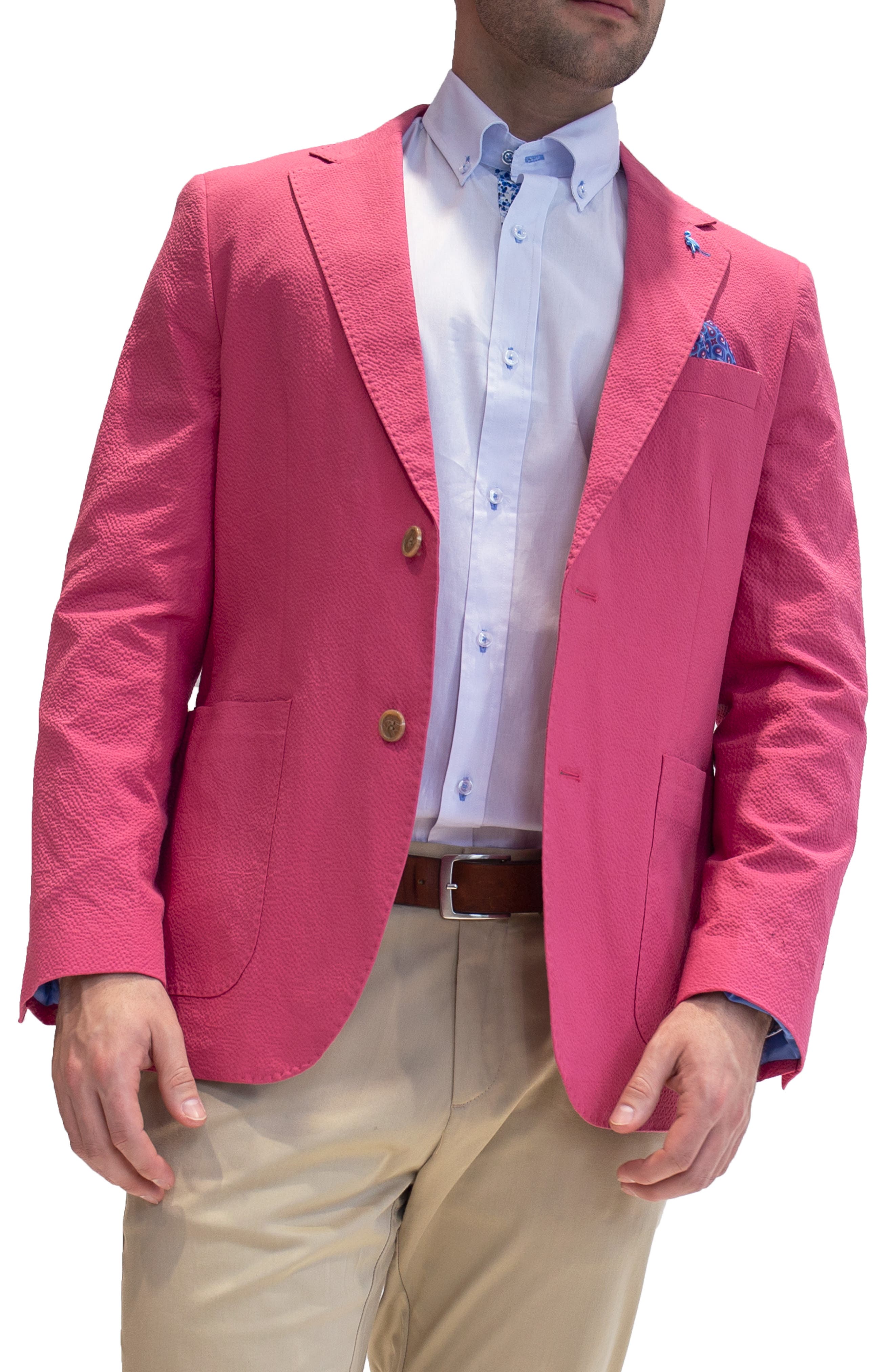 TailorByrd Solid Seersucker Sportcoat