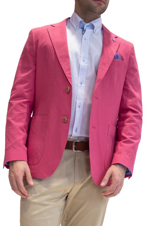 Solid Seersucker Sportcoat