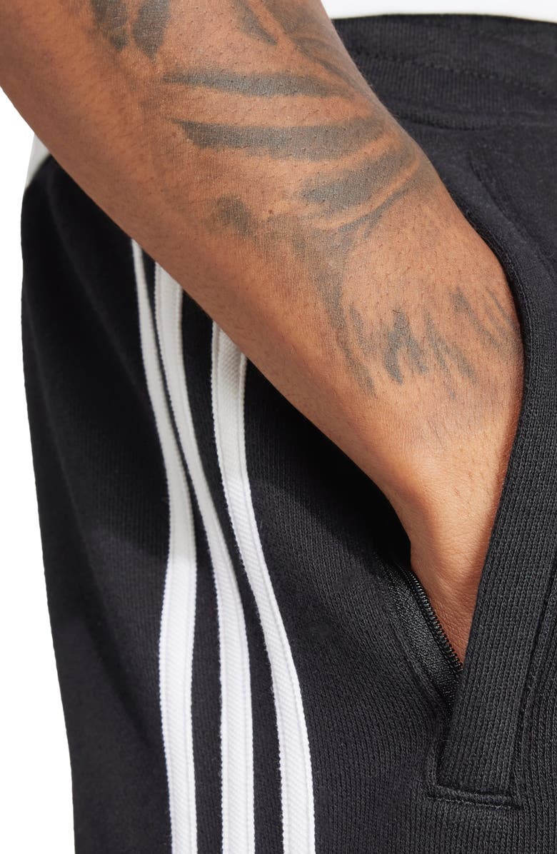 adidas Adicolor 3-Stripes Cotton French Terry Shorts, Alternate, color, Black