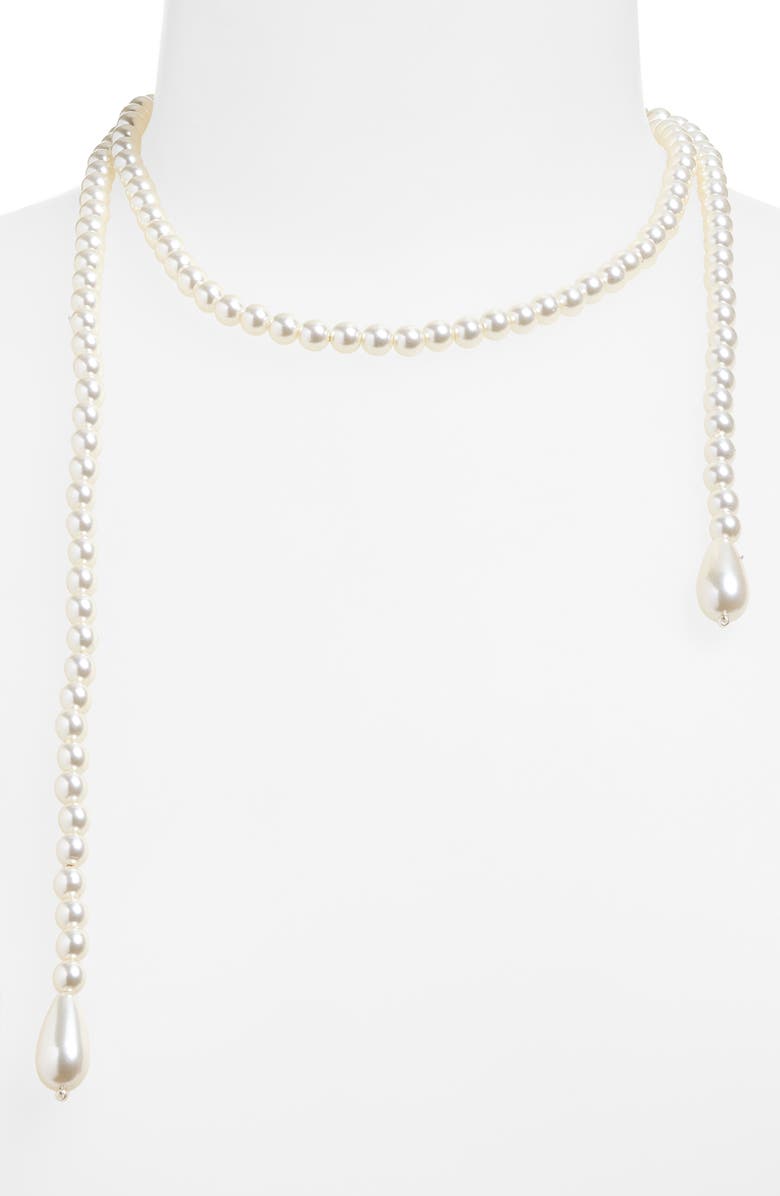 Simone Rocha Faux Pearl Carabiner Necklace, Alternate, color, Pearl