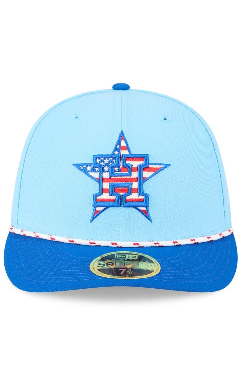 New Era Men's New Era Light Blue/Blue Houston Astros 2025 Fourth of July Low Profile 59FIFTY Fitted Hat, Alternate, color, 