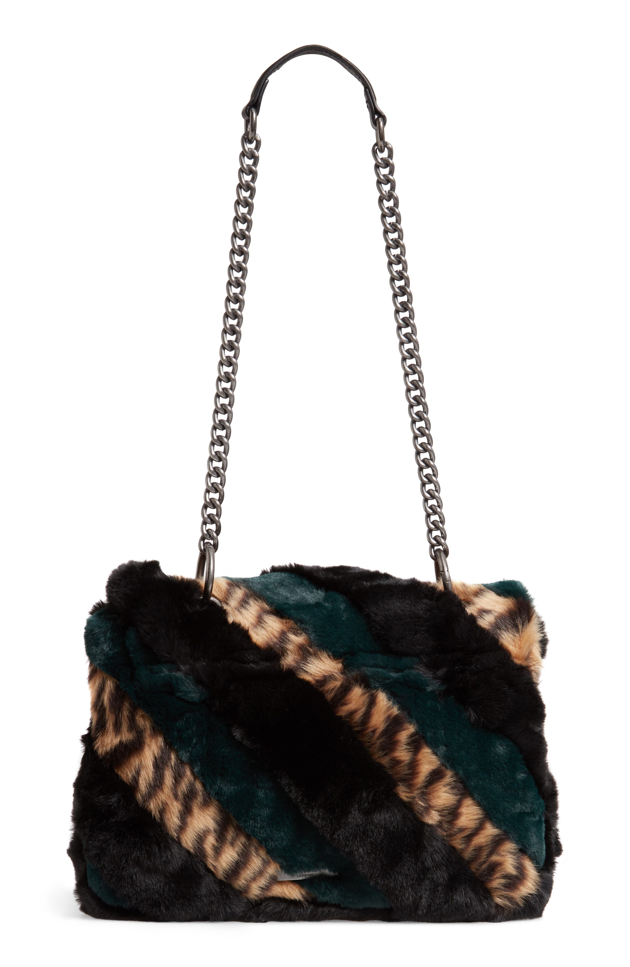 Kurt Geiger London Soho Faux Fur Shoulder Bag, Alternate, color, 