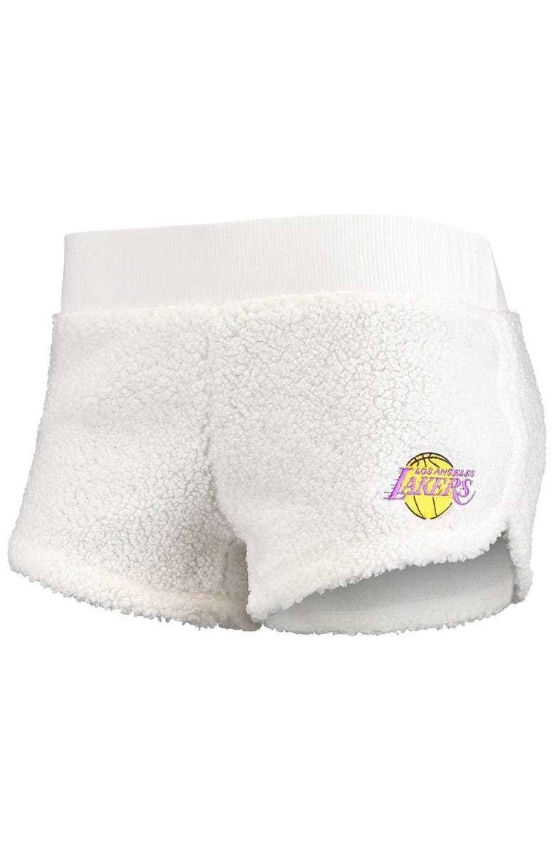 CONCEPTS SPORT Women's Concepts Sport Cream Los Angeles Lakers Fluffy Long Sleeve Hoodie Top & Shorts Sleep Set, Alternate, color, Cream