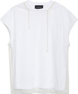 Simone Rocha Pearl Trim Layered Liquid T-Shirt