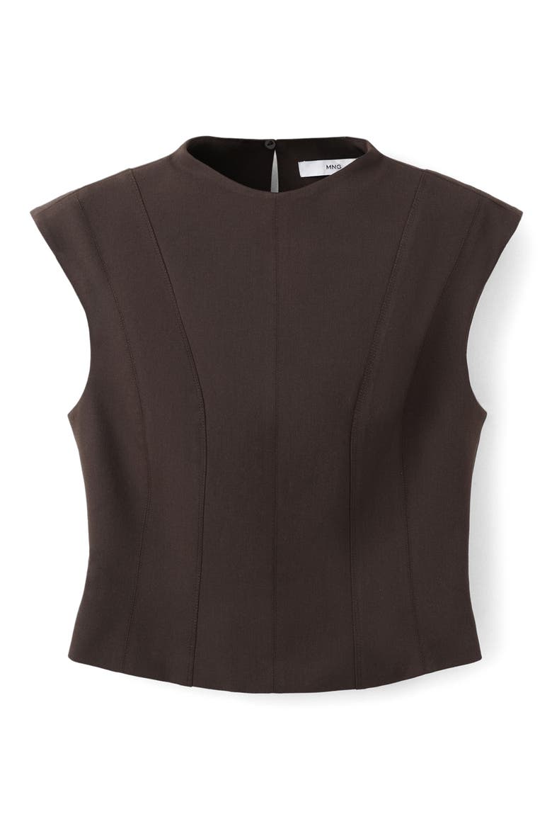 Fitted Cap Sleeve Top, Alternate, color, CHOCOLATE