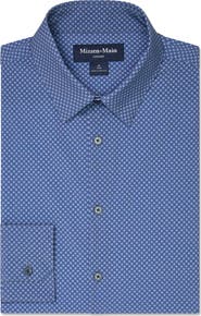 Mizzen+Main Leeward Trim Fit Diamond Print Performance Button-Up Shirt