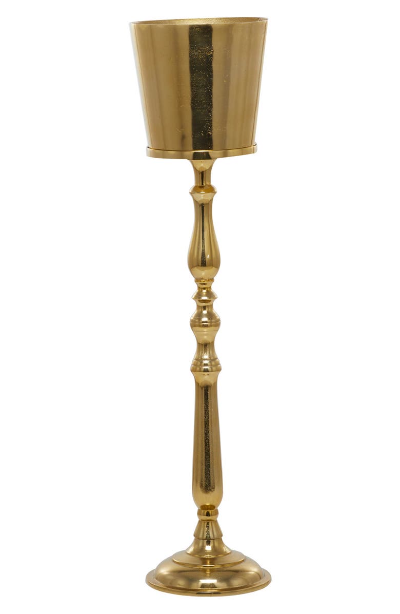 WILLOW ROW Goldtone Aluminum Tall 2-Bottle Ice Bucket, Main, color, 