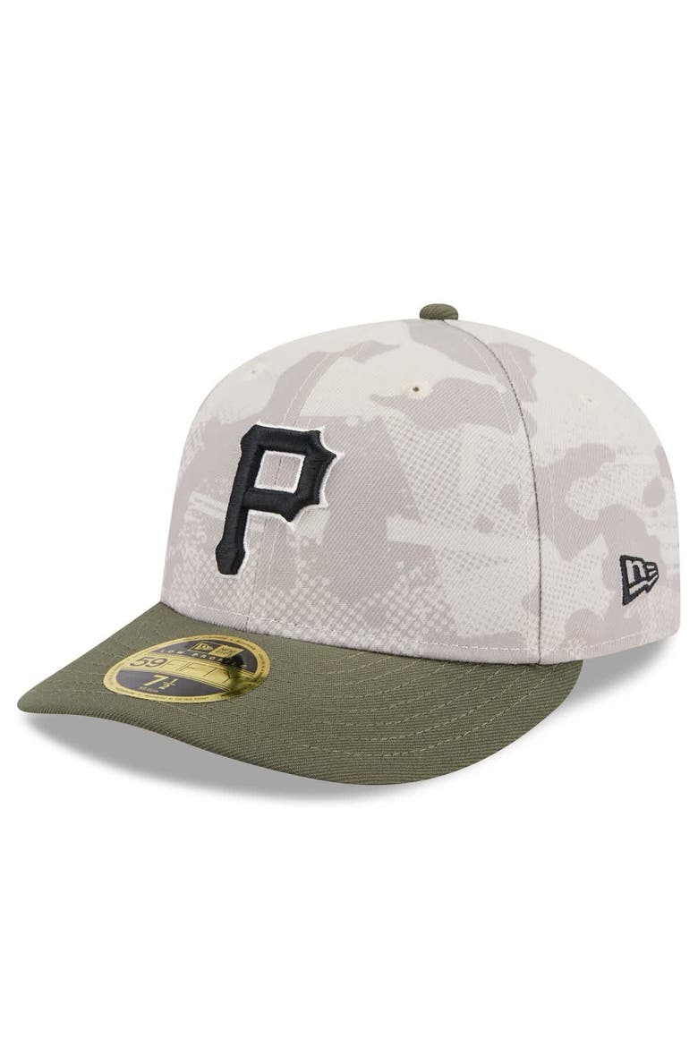 Men's New Era Light Beige/Olive Pittsburgh Pirates 2025 Armed Forces Day Low Profile 59FIFTY Fitted Hat, Alternate, color, Light Beige