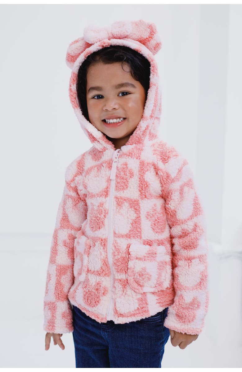 Disney Faux Shearling Hoodie, Alternate, color, Minnie Mouse Pink