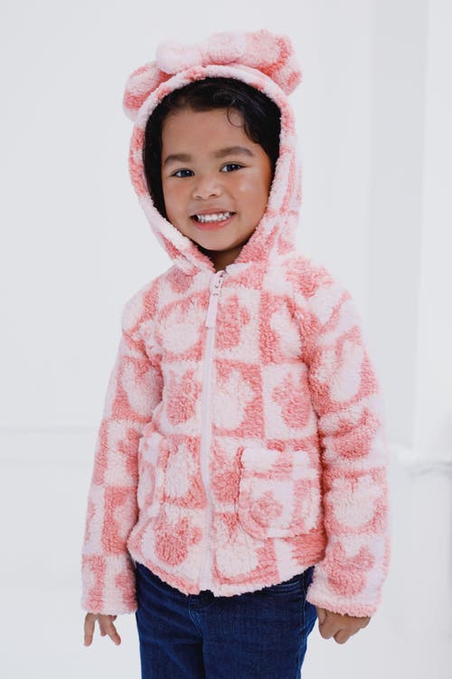 Disney Faux Shearling Hoodie In Pink
