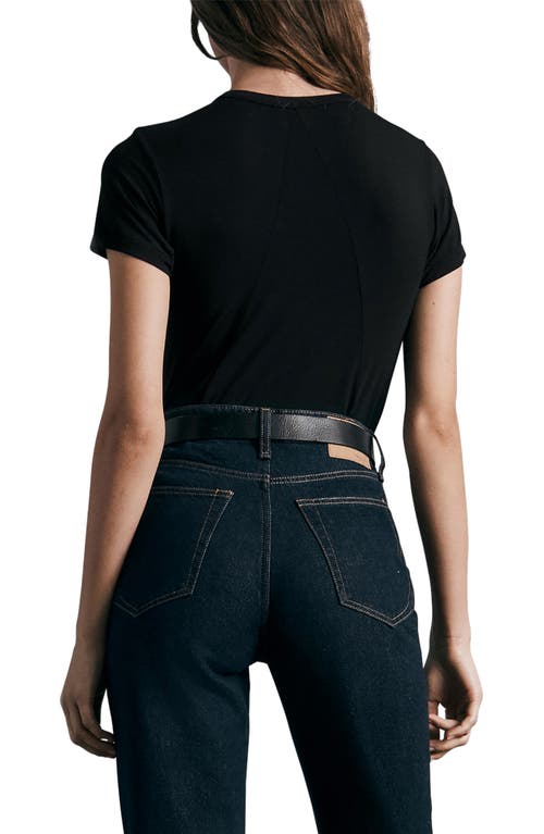 Rag & Bone Luca Slim Short-sleeve Baby Tee In Black