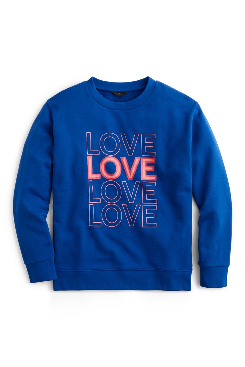 LOVE Sweatshirt, Alternate, color, GULF COAST