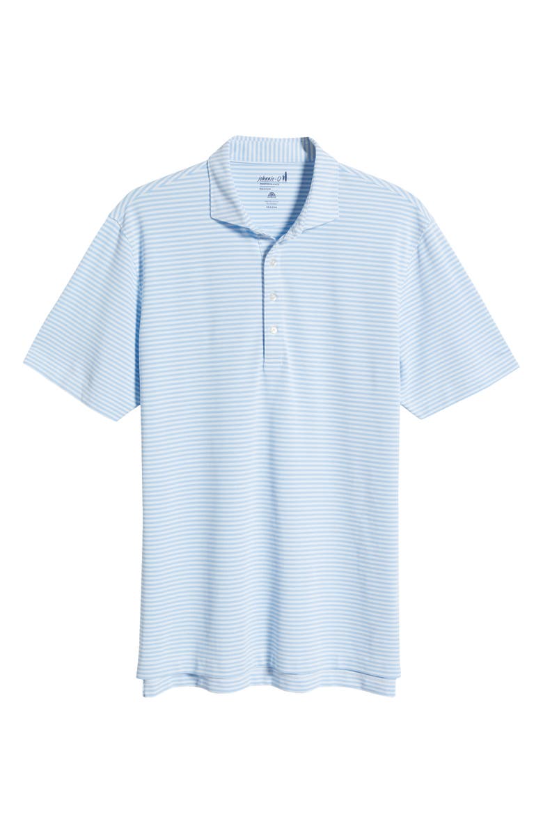 johnnie-O Stetsons Stripe Performance Polo, Alternate, color, Maliblu