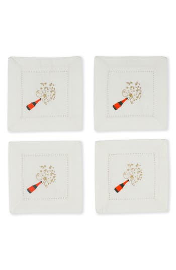 Tiramisu Sip & Sparkle Embroidered Cocktail Napkins In Multi