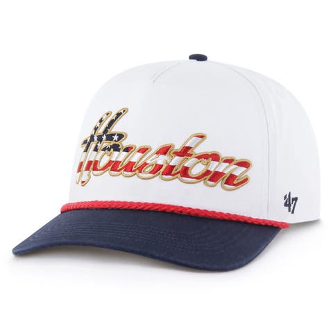 Men's '47 White Houston Texans Patriotic Overhand Hitch Adjustable Hat