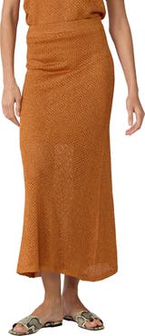 Diane von Furstenberg Harmon Metallic Open Stitch Skirt