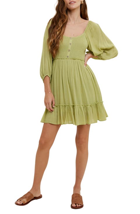 Balloon Sleeve Minidress