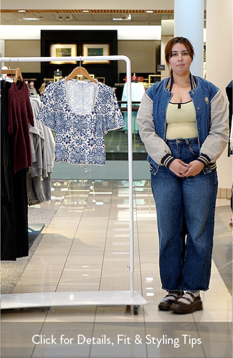 Jett Mosaic Print Button Front Top, sales video thumbnail