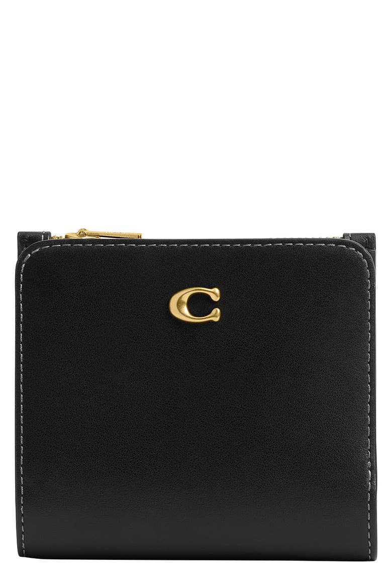Essential Refine Bifold Leather Card Case, Main, color, B4/BLACK