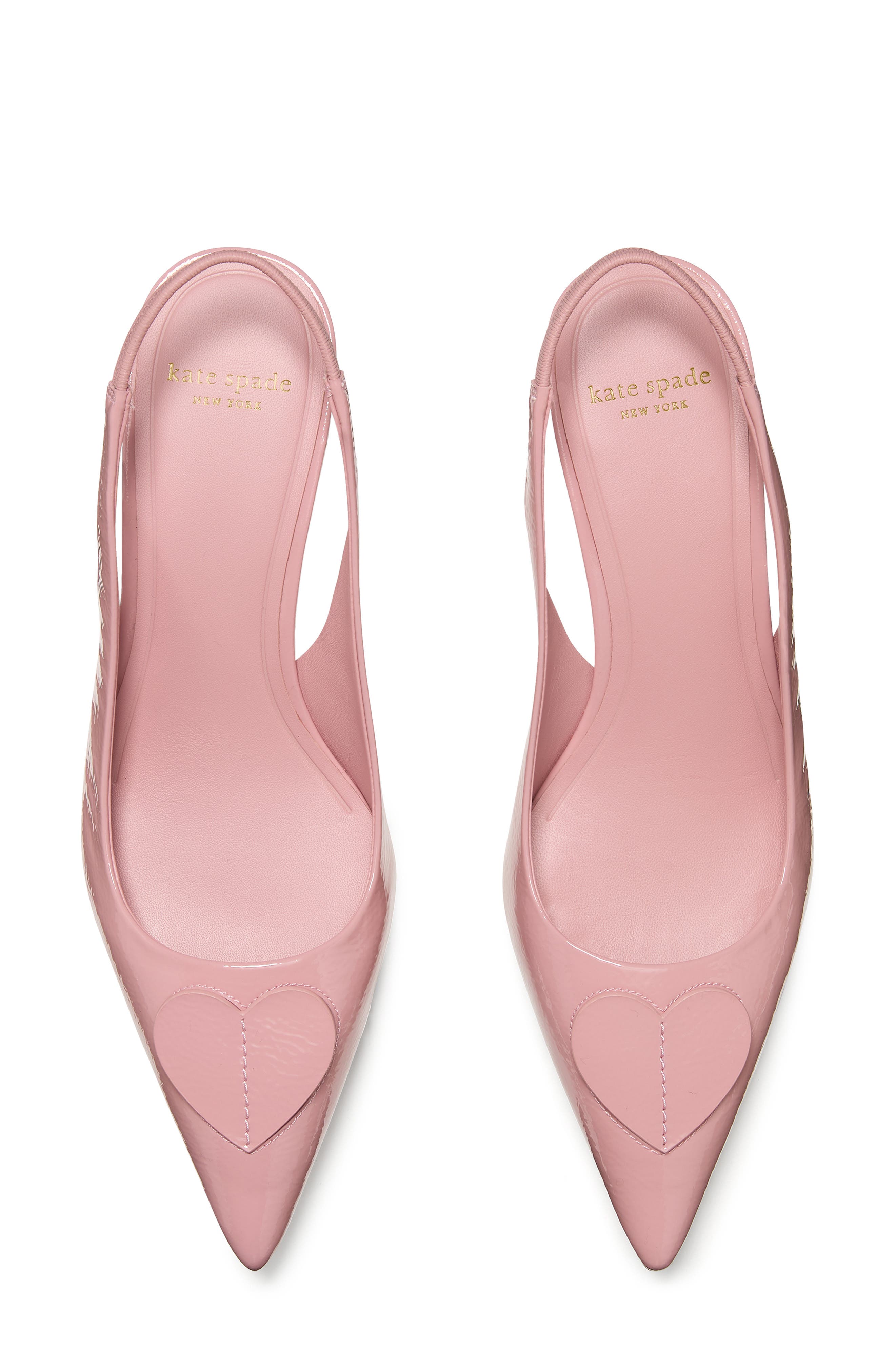 Kate Spade New York lover crinkle patent leather slingback pump, Alternate, color, Barre Pink