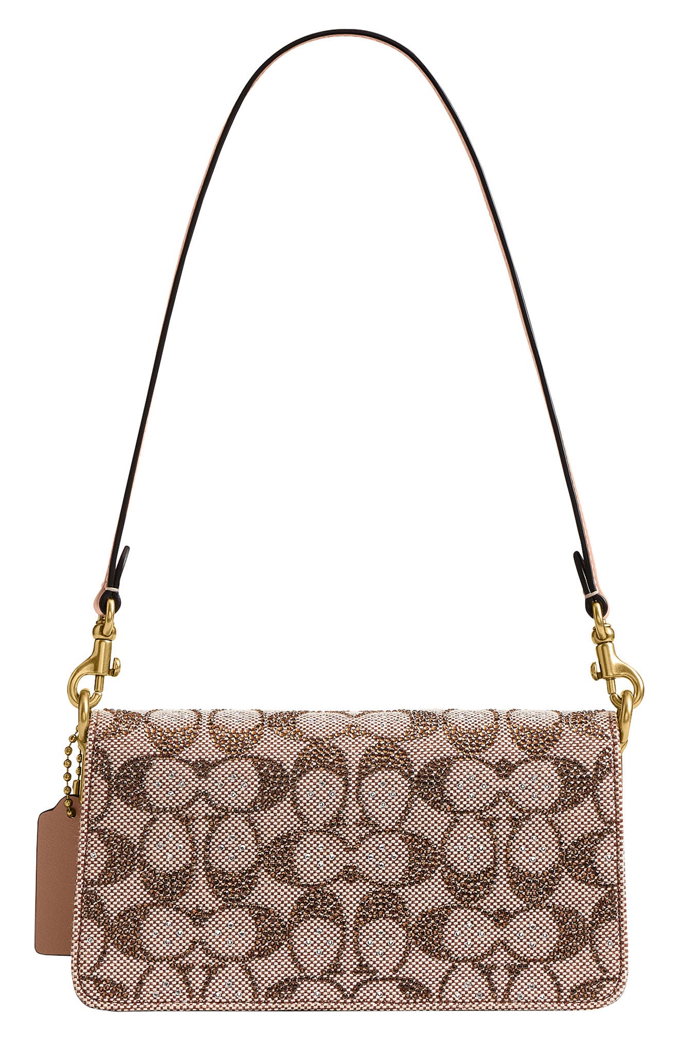 Soft Tabby 20 Crystal Signature Jacquard Shoulder Bag, Alternate, color, B4/MUSHROOM