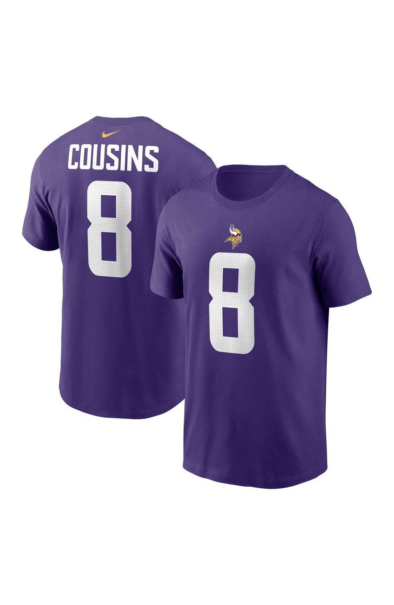 Nike Men's Nike Kirk Cousins  Purple Minnesota Vikings  Player Name & Number T-Shirt, Main, color, 