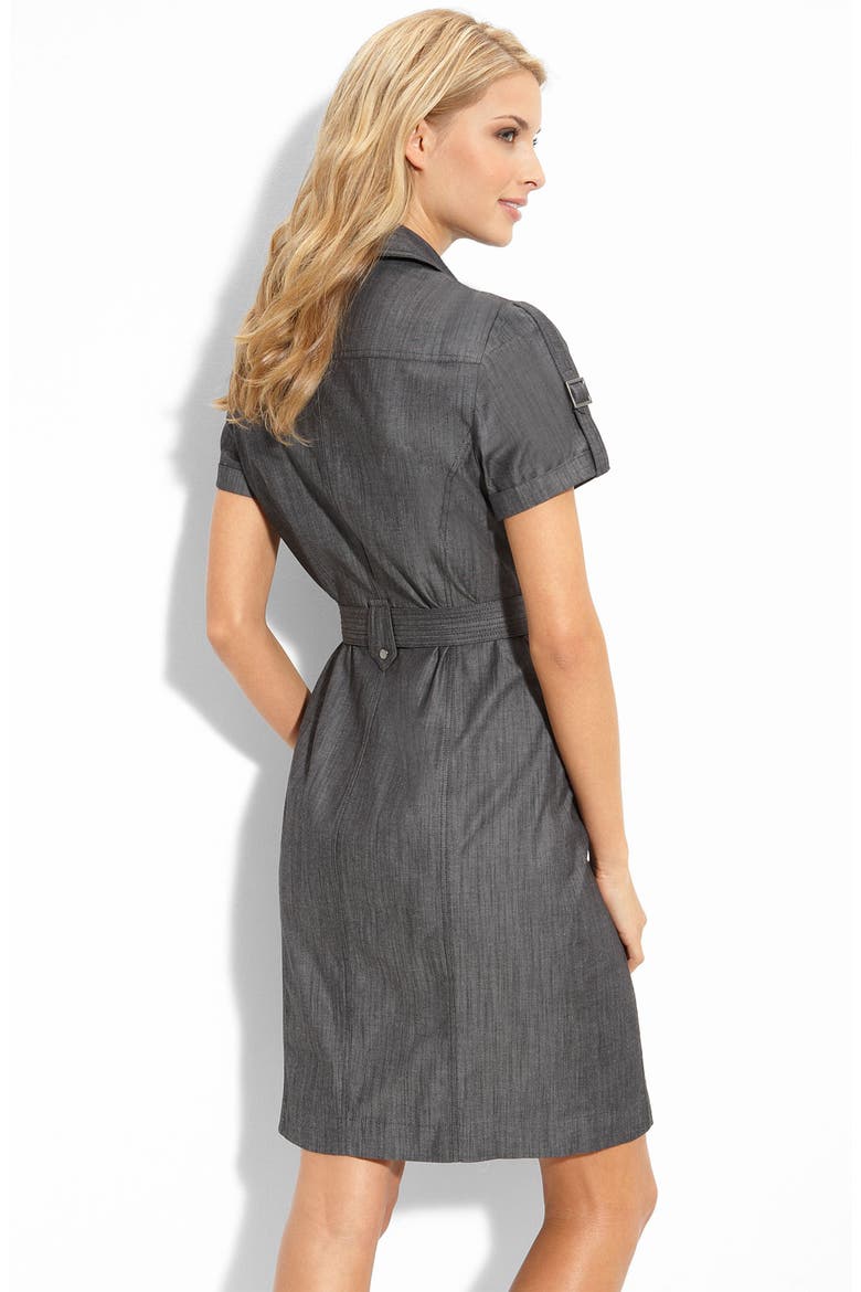 Chambray Shirtdress, Alternate, color, BLACK