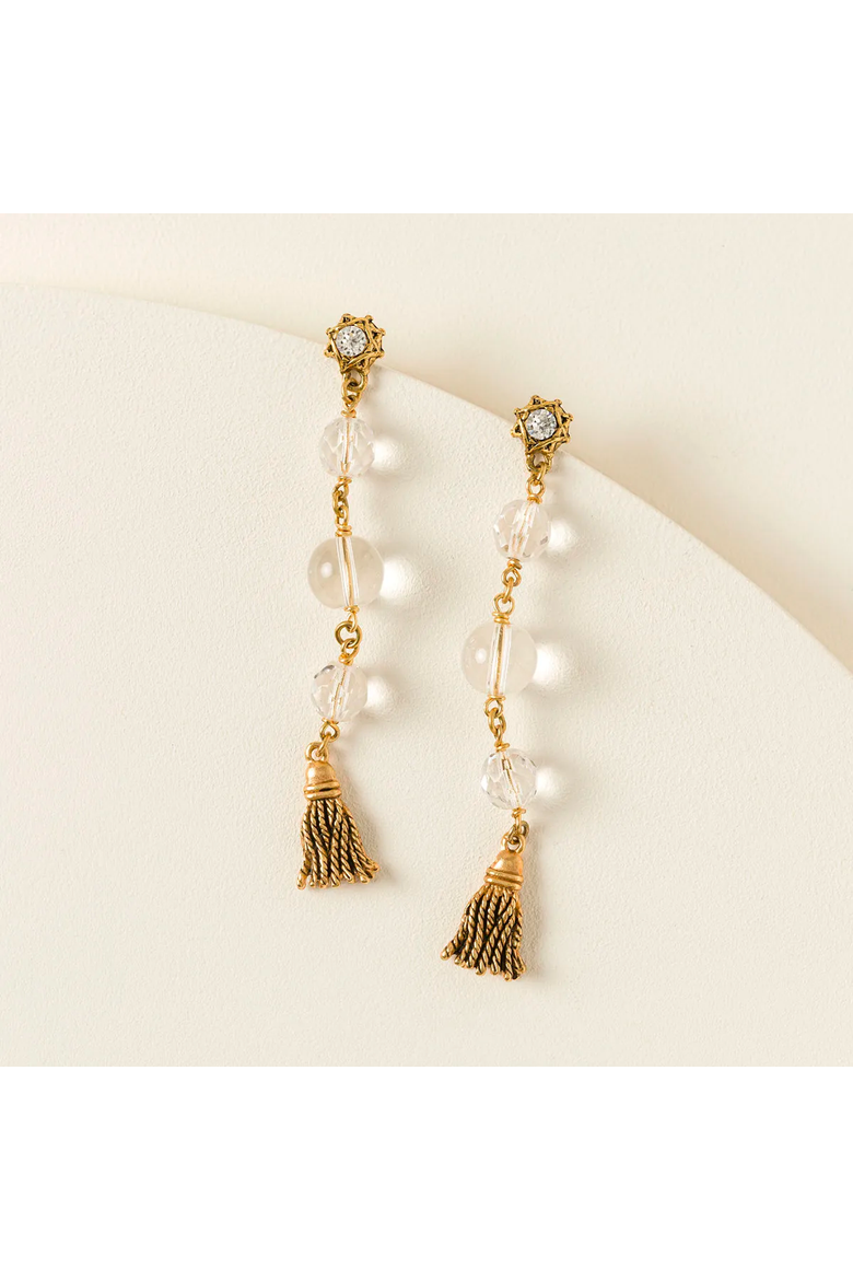 Waldorf Astoria Chandelier Earrings, Main, color, Gold / Clear