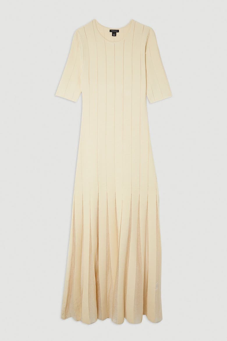 Petite Knitted Maxi Dress, Alternate, color, Ivory