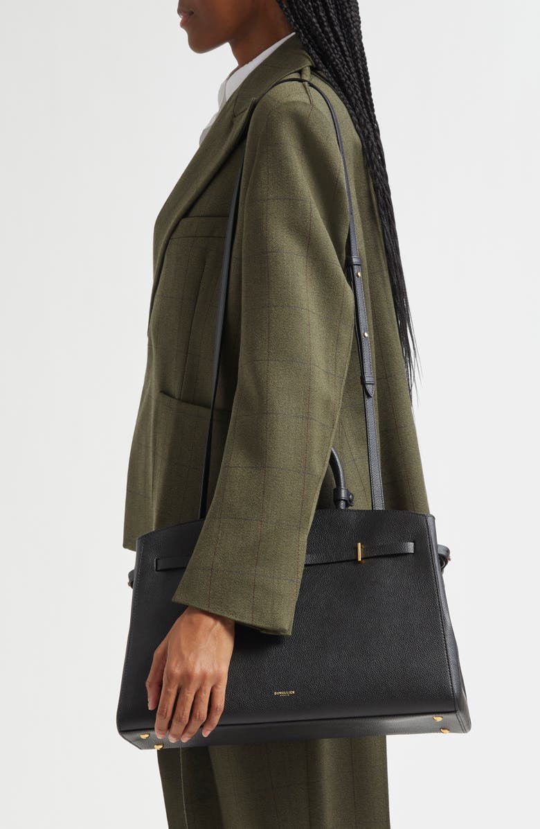 DeMellier New York Leather Satchel, Alternate, color, Black